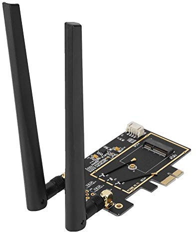 PCI-E M.2/NGFF Card, Bewinner M.2 NGFF to PCI-E 1X Desktop WIFI WLAN Adapter Network Card Converter for 8260 7265 1535 7260 with Dual-band 2.4/5G Antenna Support NIC