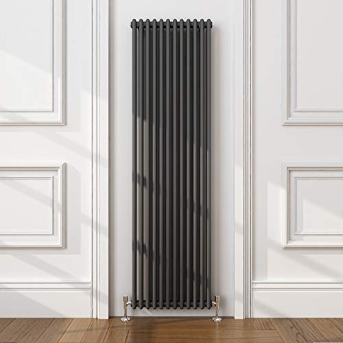ELEGANT Traditional Radiator Anthracite Double Vertical Cast Iron Grey Radiator - Perfect for Kithcen, Living Room, Bathroom Radiators 2 Column 1800 x 560 mm