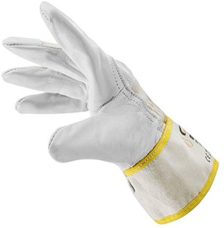 Arbeitshandschuh CRAFTER I - aus Leder, Größe 10, hoher , atmungsaktiv – 10 Paar, Weiß