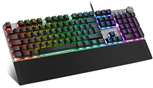 EMPIRE GAMING – Stardust Gamer Tastatur – Opto-Mechanische Tasten – RGB LED-Hintergrundbeleuchtung – Gamer Programmier Software – Abnehmbare Handauflage (QWERTZ, Deutsche)