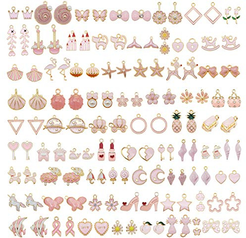 Julie Wang 70Pcs 35 Paare Emaille Charms Anhänger für Schmuckherstellung Bulk Lot Halskette Ohrringe Armband Handwerk DIY Fundstücke