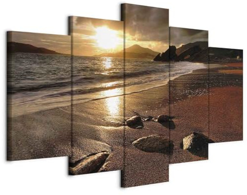 B&D XXL - Akustikbild 225x112 cm Bilder mit Akustikschaumstoff Hochleistungsschallabsorber Schallschutz Leinwandbild XXL 5 tlg Wandbild c-B-0550-b-m