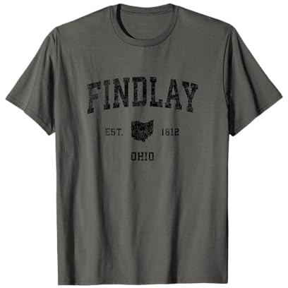 Findlay Ohio OH Vintage Sports Design Black Print T-Shirt