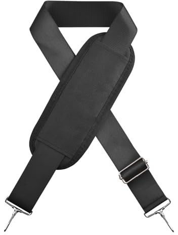 Azarxis Replacement Shoulder Strap with Thick Soft Pad Adjustable Crossbody Webbing Padded Belt for Messenger Laptop Computer Briefcase Luggage Duffel Sport Camera Guitar Bag (Black)
