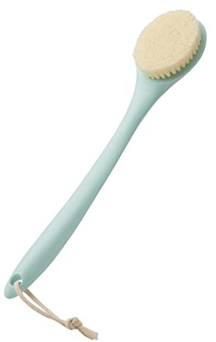 Cepillo de Ducha Naturales y Largo Mango del Cuerpo Cepillo Exfoliación Masajee Limpiar Espalda y Euerpo para Hombres Mujeres Azul