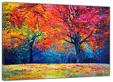 Herbst-Ölfarbe, Bild auf gerahmter Leinwand, 76 x 50 cm, 38 mm Tiefe