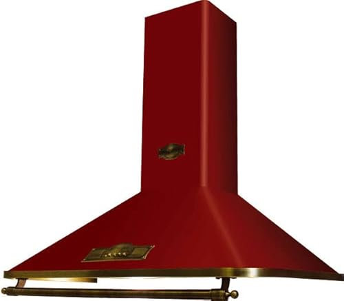 Kaiser Empire A 6315 RotEmECO Exklusive Designer Retro Dunstabzugshaube 60 cm Bordeaux • Kamin Wandhaube Energieklasse A • Abzugshaube Abluft/Umluft • 910m³/h Wandmontage Haube Inkl. Aktivkohlefilter