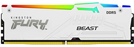 Kingston FURY Beast Blanco RGB XMP 64GB 5600MT/s DDR5 CL40 DIMM Memoria gamer para Ordenadores de sobremesa Kit de 2 - KF556C40BWAK2-64