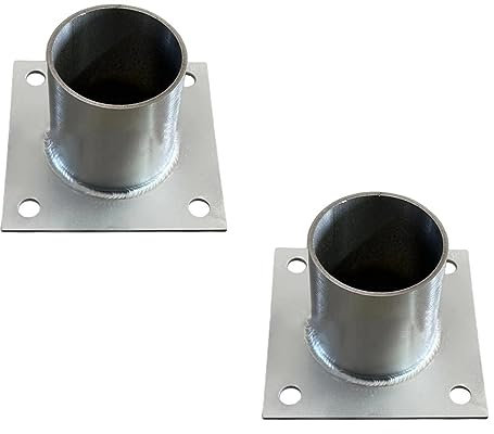 Pfostenträger Aufschraubhülse Deckpfosten Bodenabdeckung Rund, Bodenflanschanker Aus Edelstahl Mit Schrauben Für Geländer, Veranda, Balkon Und Garten, Briefkastenpfostenhalterung ( Color : 2 Pcs , Siz