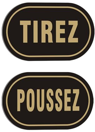 Andchi Couple de Panneaux de porte Tirer Pousser Plaques en Signes arcyliques aspect inox 80 * 120 * 4mm, 2 pièces