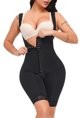 Adhdyuud Frauen Post Op Chirurgie Liefert Body Shaper Chirurgische Postpartale Hohe Kompression Shapewear, Schwarz , 42