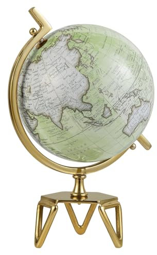 GIANTEX Globo interattivo, grande mondo mondiale, mappamondo rotante con stampa chiara, meridiano in metallo e supporto in metallo, sfera decorativa del mondo per aule, casa, ufficio (L: 25,5 cm)