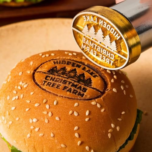 TPFOON Benutzerdefinierte Burger Stempel, Branding Eisen Für Burger, Brot Brander Branding Eisen, Branding Eisen Für Steaks Brötchen, Branding Eisen Für Fleisch, Branding Eisen Für Lebensmittel