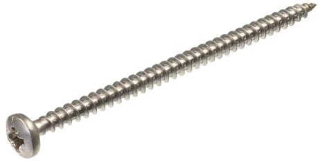 SECCARO Viti per truciolato a testa semicircolare 5 x 100 mm, in acciaio inox V2A VA A2, viti per legno con filettatura completa, Phillips a croce/PZ, 100 pezzi