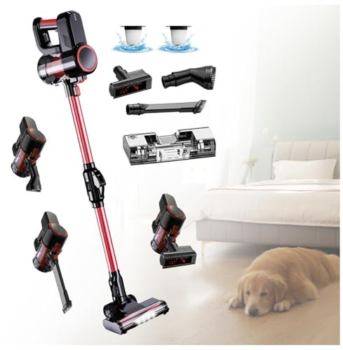 MeLtor Aspira E Lava Pavimenti Casa 5 in 1 Portatile, 200ml Serbatoio dell’acuqa Scopa Vapore Senza Fili per Pulizia Domestica/Capelli/Polvere/Lavapavimenti