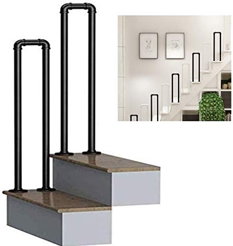Pasamanos de metal para uso en interiores y exteriores, diseño de cuerda en forma de U, tamaño ajustable, 40 cm, 100 cm, seguridad para ancianos y niños, perfecto para jardín, exteriores y escaleras