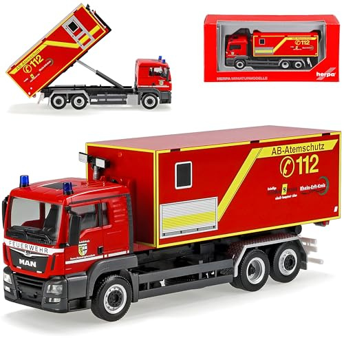 MAN TGS Wechsellader LKW Feuerwehr Frechen H0 1/87 Herpa Modell Auto
