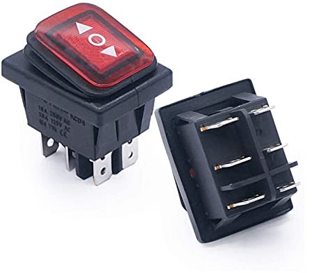 Interrupteur à bascule 2 pièces interrupteur à bascule de verrouillage étanche 6 broches marche/arrêt/marche 3 positions éclairage rouge 250V/16A 125V/20A interrupteur à bascule