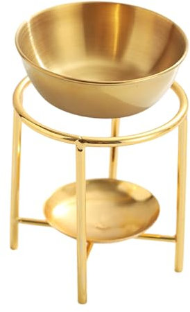 Eladcncmc Bruciatori di olio essenziale del metallo con il grande supporto del tealight della ciotola degli acciai inossidabili per le fragranze domestiche e la decorazione