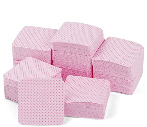 Ruig 300 PCS Lint Free Wipes for Nails, Polish Pads for DIY Nail Art, Pink | Lint Free Pads, Gel Residue Wiping, Manicure Prep, for Nail Shops, Home Daily Use, Women, Travel, Office, School, DIY