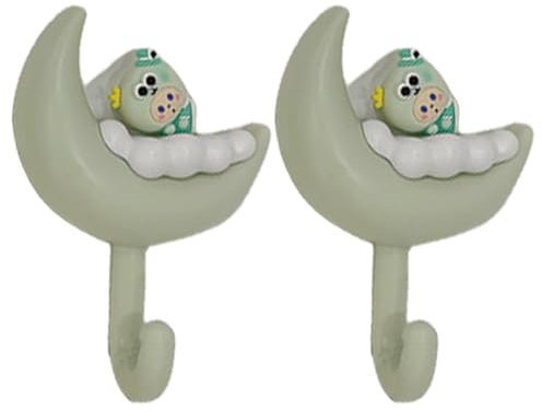 Generico Servitore chiave carino per muro, supporto per tasti di, Cloud Aesthetic Key Hooks, 2x Moon No Organizzatore di gioielli a parete NO TRACE Adesivo