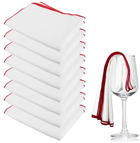 Behogan 8 Paños De Microfibra Para Cristal, 40 X 60 Cm, Paños Reutilizables Para Pulir Copas De Vino Sin Rayas