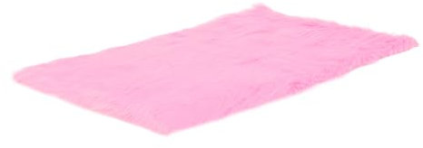 EXAOMBLE Fluffy Faux Fur Rosé Weicher Plüsch Furry für Schlafzimmer Wohnzimmer Kinderzimmer Hochflor für Gemütliche Sitzplätze und Bettvorleger