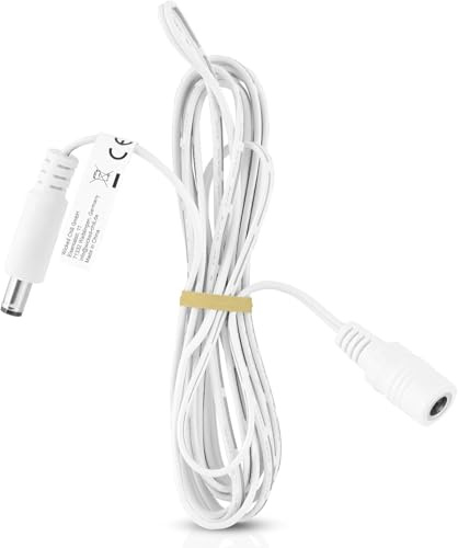 Wicked Chili 2,5m DC Verlängerungskabel geeignet für Phillips HUE Solo Lightstrip (Art # 929003816902) Kabel Verlängerung/Extension Cord für Netzteil S020AYV240083 (weiß, koppelbar)