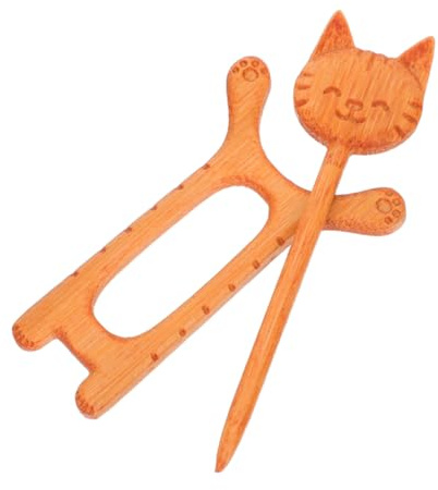 Uonlytech Broche Chat en Bois Mignonne Épingle à Pull Animal Légère Féminine Décoration Quotidienne Vintage Taille Petite