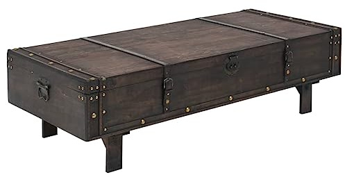 mtlskopal - Tavolino da salotto, vintage, 120 x 55 x 35 cm, in compensato marrone con spazio di archiviazione, piccolo tavolo decorativo da soggiorno come tavolino o cassapanca per Living Room Bedroom