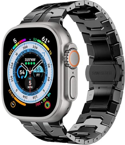 AIYIRUO kompatibel med Apple Watch Armband Ultra Rostfritt Stål 45mm 41mm 49mm 44mm Klockarmband Metall Apple Watch Remmer för iWatch Series SE 11/10/9/8/7/6/5/4/3/2/1,Kvinnor och Män