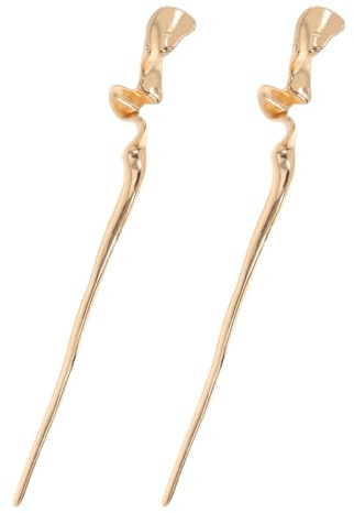 HAMPPLIES Accesorios Pelo Vintage Palillos Chinos Dorados Espejo Geométrico 2 Piezas para Cabello Largo en Eventos y Sesiones Fotográficas