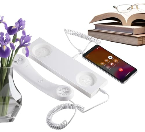 Auriculares para teléfono móvil | Dispositivo de mano tipo C con cable fijo - con micrófono Retro Teléfono auricular | Para el hogar, negocios, lugar de trabajo, escuela, aula, decoración