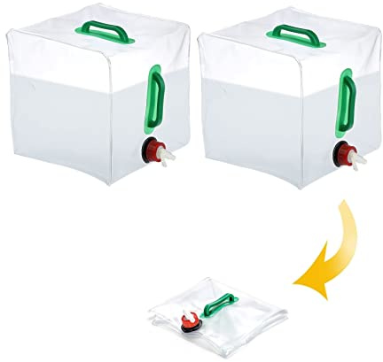 dellyy Bidon Agua Plegable con Grifo, Garrafa Agua Plegable, para Lavar Frutas y Yerduras, Ducharse, Hacer Barbacoas, IR de Picnic, Acampar y Viajar