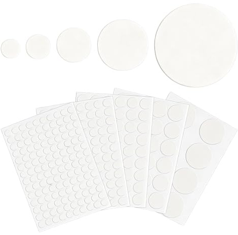 322 Stück Schraubenabdeckung Selbstklebend Weiß, Ø12mm/15mm/21mm/30mm/50mm Rund Selbstklebende Abdeckkappen wasserdichte Schraubenloch Aufkleber für Schrank Tisch Regal Möbel