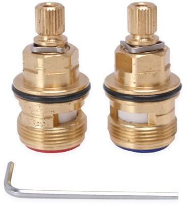 Tap Cartridge Replacement Set, Compatible with Franke Ascona (3308R), Pair of Quarter-Turn Ceramic Tap Valves with Allen Key
