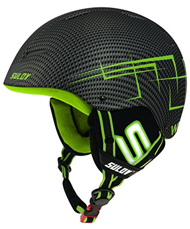 SULOV unisex ungdom vild skidhjälm, grön/kol, 54–58 cm