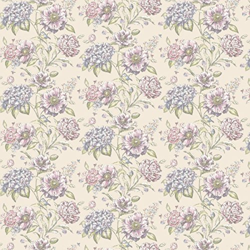 MyTinyWorld Pack of 5 Dolls House Pink And Violet Mixed Flowers On Cream Wallpaper Sheets