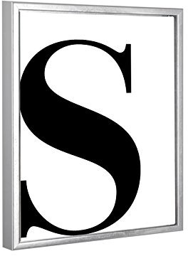 Bildershop-24 Schattenfugenrahmen Lemgo Silberglanz Vintage mit Keilrahmen Leinwand Bild Druck Motiv: Buchstabe S Schwarz 21x30cm