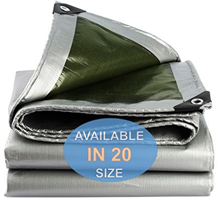 GUO tarp Silber LKW Tarps Heavy Duty Wasserdicht, UV-beständig Silber Plane mit Ösen, Mehrzweck Outdoor Plane Cover für Boot, Camping, Zelt, Regenschutz, 12 Mil Dick (größe : 3 x 3m)