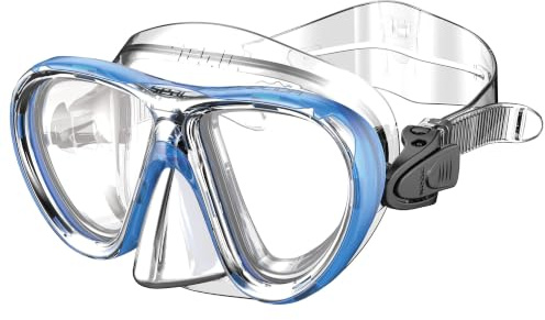 SEAC Procida, Masque de Natation et de Snorkeling pour Enfants, Deux Vitres en Verre Trempé