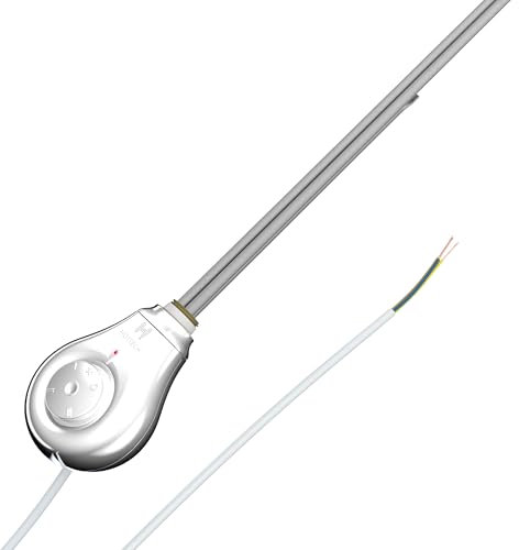 HOTTECH - Immersion Heater DROPplus, Electric Water Heater 900 Watts, Heating Element with Water and Air Temperature Control, Water Heater for Electric Radiator and Towel Radiators - Chrome