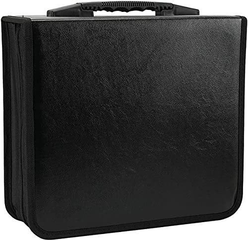 Konelia CD-/DVD-Aufbewahrungsbox, PU-Leder, mit großer Kapazität, tragbar, für Zuhause, Reisen, Auto, Büro usw. (400 Fächer)