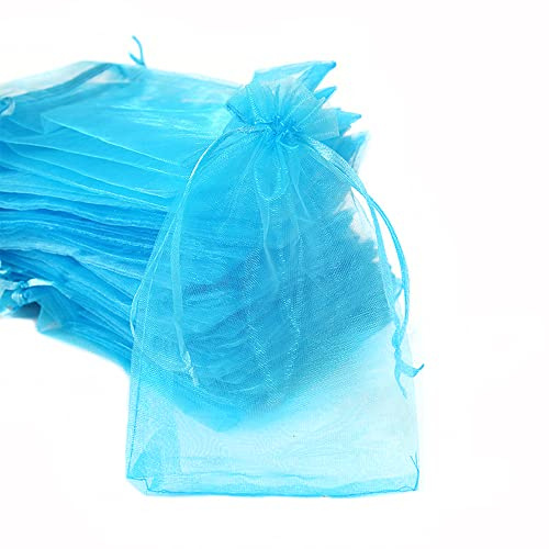 30 X Organza Säckchen Zum Befüllen,Organzabeutel Geschenkbeutel Kordelzug Säckchen Organzasäckchen für Festival Party Hochzeit Bonbonsbeutel,Schmuckbeutel Lavendel Geschenk Säckli,10x12cm blauer See