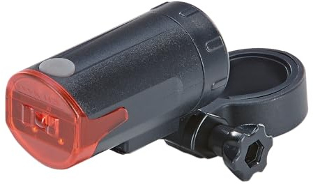 Prophete LED Batterierücklicht StVZO zugelassen IPX4 wasserdicht Werkzeugfreie Montage für Sattelstütze Ø 25,4–31,8 mm mit Batterie-Indikator