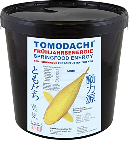 Frühjahrsfutter für Koi Spirulinafutter Koi Sinkfutter sehr energiereich arktische Rohstoffe hochverdauliches Koifutter Energie bei Kälte 6mm 3kg Eimer