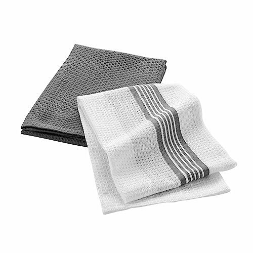 Douceur d'Intérieur, 2 x Grand Chef Cotton Honeycomb Tea Towels (50 x 70 cm)