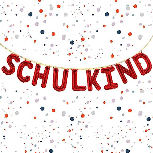 Folienballon-Set Schulkind in Rot, 40 cm - Feiere den Schulanfang mit einer glänzenden Dekoration - Perfekt für Einschulungsfeiern & Schulpartys