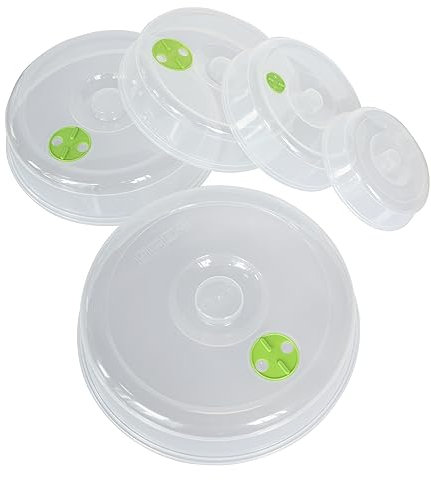 Bealuffe Coperchio per Microonde 5 Pezzi per Forno, Coperchi Antischizzo con Sfiato per il Vapore, Coperchio per forno a microonde Splash Shield