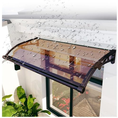 Vordach Für Haustür, Mit Seitenteil Rinne Aluminium Metallgestell überdachung Haustür Haustür überdachung, für Draußen Haus Balkon Garage Fenster,32 * 80(80 * 200cm)